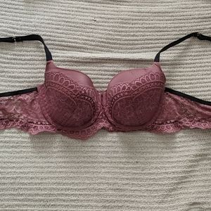 la senza pink and black lace bra